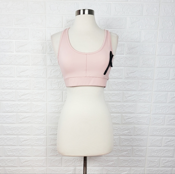 GYMSHARK Ultility Sports Bra | Front Zip Pocket | Pink | Size-S - Picture 3 of 12